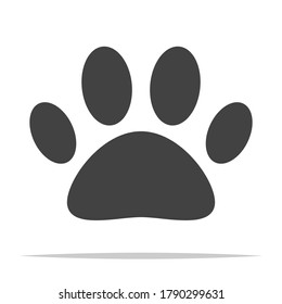Dog paw print icon vector isolated