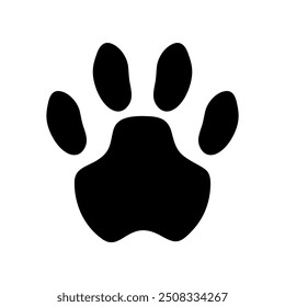dog paw print icon. vector isolated on white background, simple and modern design.