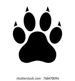 Dog paw print. Paw icon. Vector illustration.