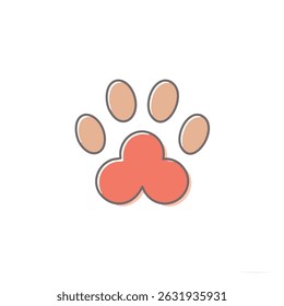 dog paw print logo design 