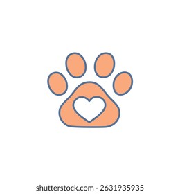 dog paw print logo design 