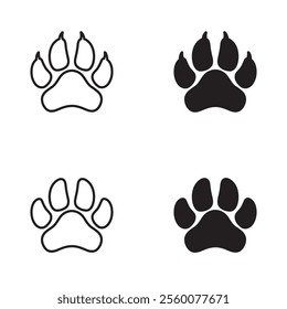 Dog paw print logo icon design. Dog footprint silhouette sign illustration, vector.