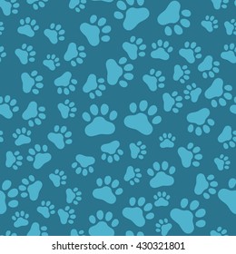 Dog Paw Print Seamless, anilams pattern, vector illustration