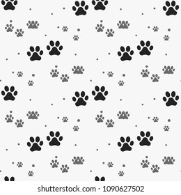 Dog Paw Print Seamless Pattern On Stock Vector (Royalty Free ...