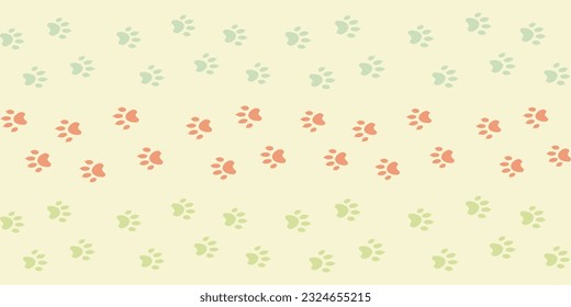 Patrón sin fisuras de la huella de la garra del perro. Diseño de patrones coloridos de canto. Imprime el fondo del patrón.