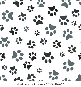 Dog Paw Print Seamless Traces Cat Stock Vector (Royalty Free ...