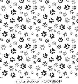 La impresión de Perro Paw es perfecta. Rastros de patrón textil de gato. Tapa de gato sin problemas. Vector sin fisuras