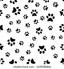 Dog Paw Print Seamless Traces Cat Stock Vector (Royalty Free ...