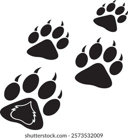 Dog paw print set. Paw icon collection on white background .
