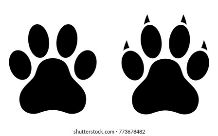 Dog Paw Print Set Paw Icon Stock Vector (Royalty Free) 773678482 ...