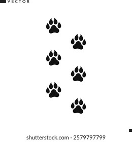 Dog paw print silhouette. Labrador paw print vector illustration 