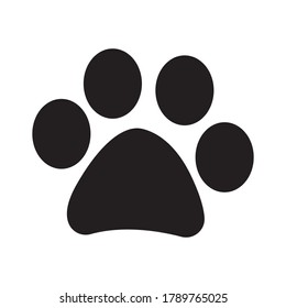 Dog paw print symbol vector icon. Cat footstep mark