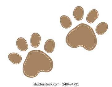 Dog paw print vector