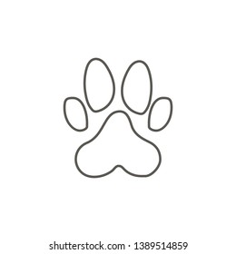 Dog paw print vector icon. Simple element illustration from map and navigation concept. Dog paw print vector icon. Real estate concept vector illustration.