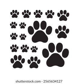 Dog paw print vector icon. dog paw vector, paw icon.