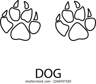 Dog paw print vector illustration on white background..eps