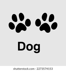 Dog Paw Print vector illustration, animal foot print icon.