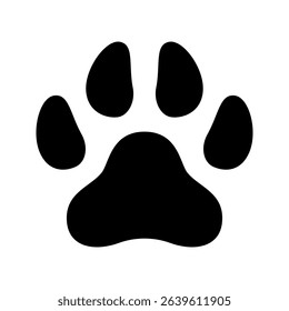 Dog paw print vector isolated on white background.