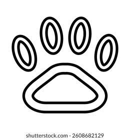 Dog Paw Print Vector Line Icon Design