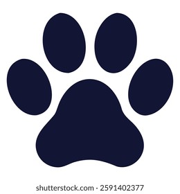 "Dog Paw Print Vector Silhouette | Pet Footprint Clipart Design"