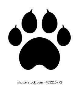 Dog paw print, web icon, vector illustration