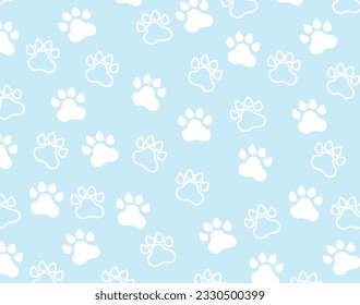 Dog Paw Prints Tile Pattern Repeat Background that is seamless and repeats