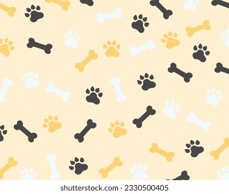 Dog Paw Prints Tile Pattern Repeat Background that is seamless and repeats