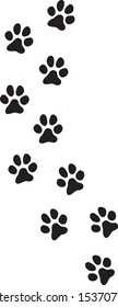 Dog paw prints track vector illustration