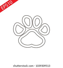 dog paw scetch vector isolated.flat