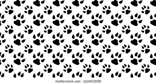 Dog Paw seamless pattern. Animal footprint,  cat, pet.