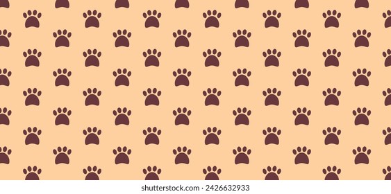 Fondo de patrón sin fisuras de la pata del perro o patrón de la huella del pie del perro