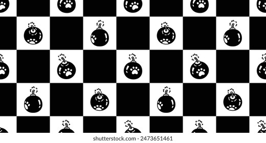 dog paw seamless pattern bomb cat footprint checked vector pet puppy kitten cartoon doodle gift wrapping paper tile background repeat wallpaper illustration design