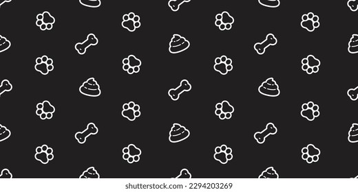 dog paw seamless pattern bone footprint french bulldog poo vector puppy pet toy breed cartoon doodle repeat wallpaper tile background illustration design isolated