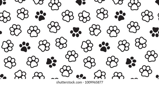 Dog Paw Seamless Pattern Cat Paw vector foot print kitten puppy wallpaper background