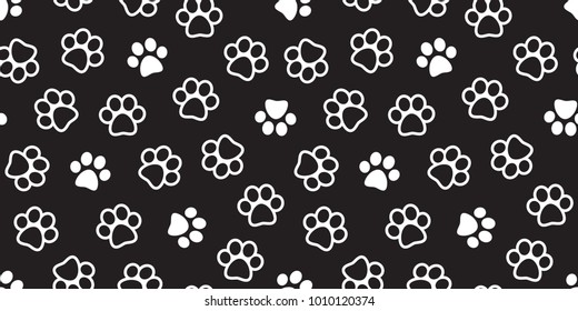 Dog Paw Seamless Pattern Cat Paw vector foot print kitten puppy wallpaper isolated background