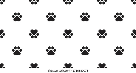 dog paw seamless pattern cat footprint french bulldog vector cartoon icon repeat wallpaper scarf isolated tile background doodle illustration design