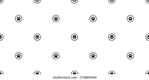 dog paw seamless pattern cat footprint french bulldog vector cartoon icon repeat wallpaper tile background scarf isolated doodle illustration design