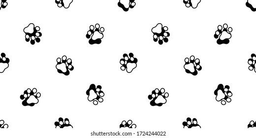 dog paw seamless pattern cat footprint french bulldog vector cartoon icon repeat wallpaper scarf isolated tile background shadow doodle illustration design