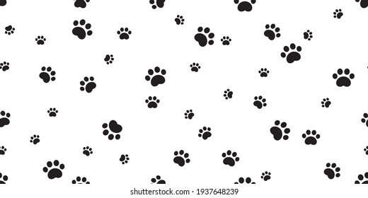 dog paw seamless pattern cat footprint bear vector french bulldog cartoon scarf tile background repeat wallpaper doodle illustration design