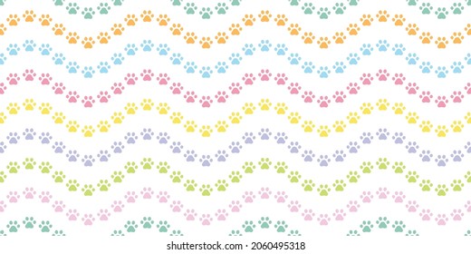 dog paw seamless pattern cat footprint bear vector wave french bulldog cartoon scarf tile background repeat wallpaper illustration doodle design