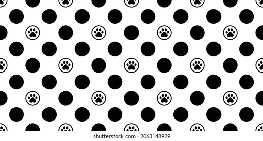 dog paw seamless pattern cat footprint polka dot bear vector french bulldog cartoon scarf tile background repeat wallpaper illustration doodle design