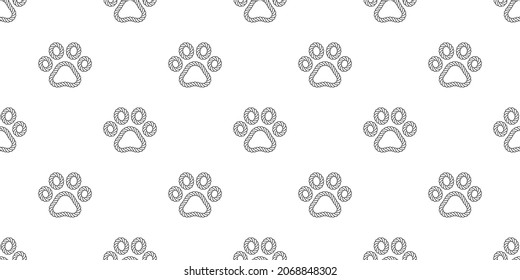 dog paw seamless pattern cat footprint rope bear vector french bulldog cartoon scarf repeat wallpaper tile background illustration doodle design