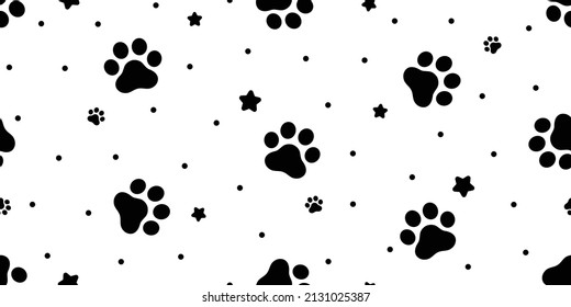 dog paw seamless pattern cat footprint polka dot french bulldog vector puppy kitten pet breed cartoon doodle repeat wallpaper tile background illustration design isolated