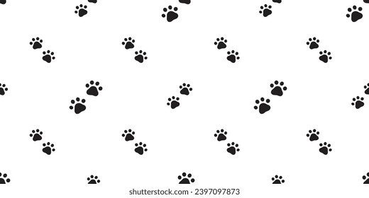 dog paw seamless pattern cat footprint pet french bulldog puppy kitten bear vector cartoon doodle gift wrapping paper tile background repeat wallpaper scarf isolated illustration design