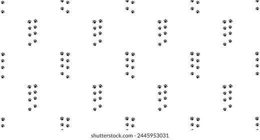 dog paw seamless pattern cat footprint vector walking pet puppy kitten cartoon doodle tile background gift wrapping paper repeat wallpaper illustration scarf isolated design