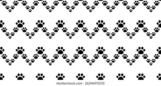 dog paw seamless pattern cat footprint zigzag pet vector puppy kitten cartoon doodle gift wrapping paper repeat wallpaper tile background scarf isolated illustration design