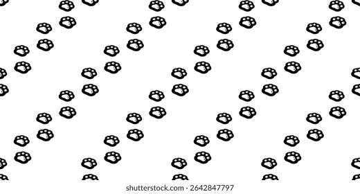 dog paw seamless pattern cat footprint walking pet vector puppy kitten cartoon doodle gift wrapping paper repeat wallpaper tile background striped scarf isolated illustration design