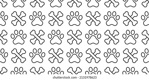 dog paw seamless pattern crossbones cat footprint french bulldog vector puppy kitten pet breed cartoon doodle isolated repeat wallpaper tile background illustration design clip art