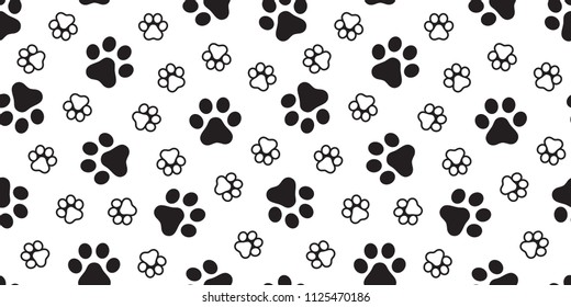 dog paw seamless pattern footprint vector french bulldog scarf isolated tile background repeat wallpaper