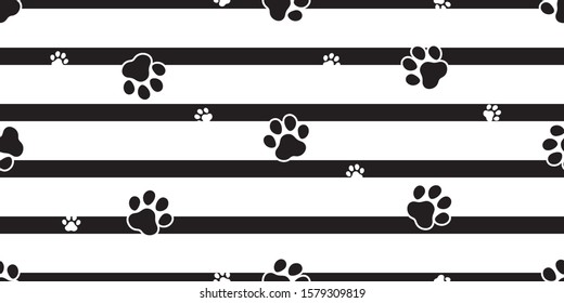 dog paw seamless pattern footprint vector stripes french bulldog icon scarf isolated repeat wallpaper tile background cartoon illustration doodle design